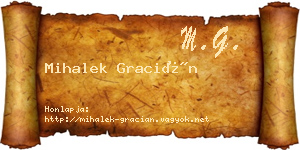 Mihalek Gracián névjegykártya